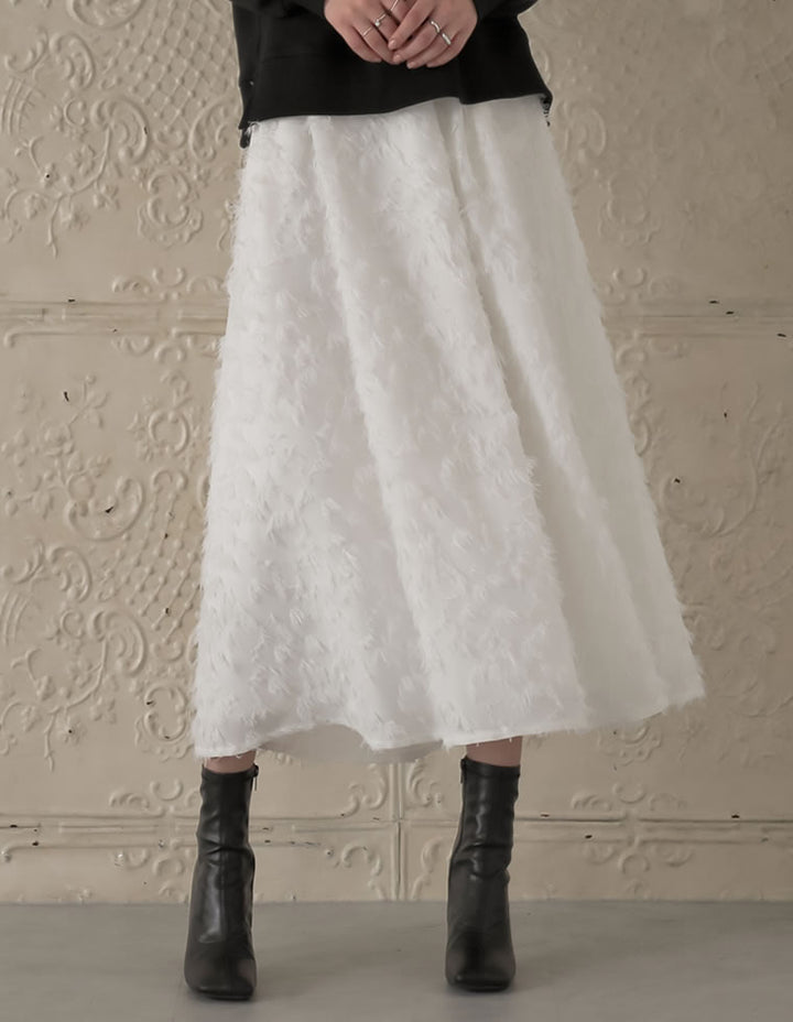 [MEISM by Re:EDIT][2025AW COLLECTION][低身長サイズ有]ジャカードフリンジロングフレアスカート スカート 人気レディースファッション通販 リエディ