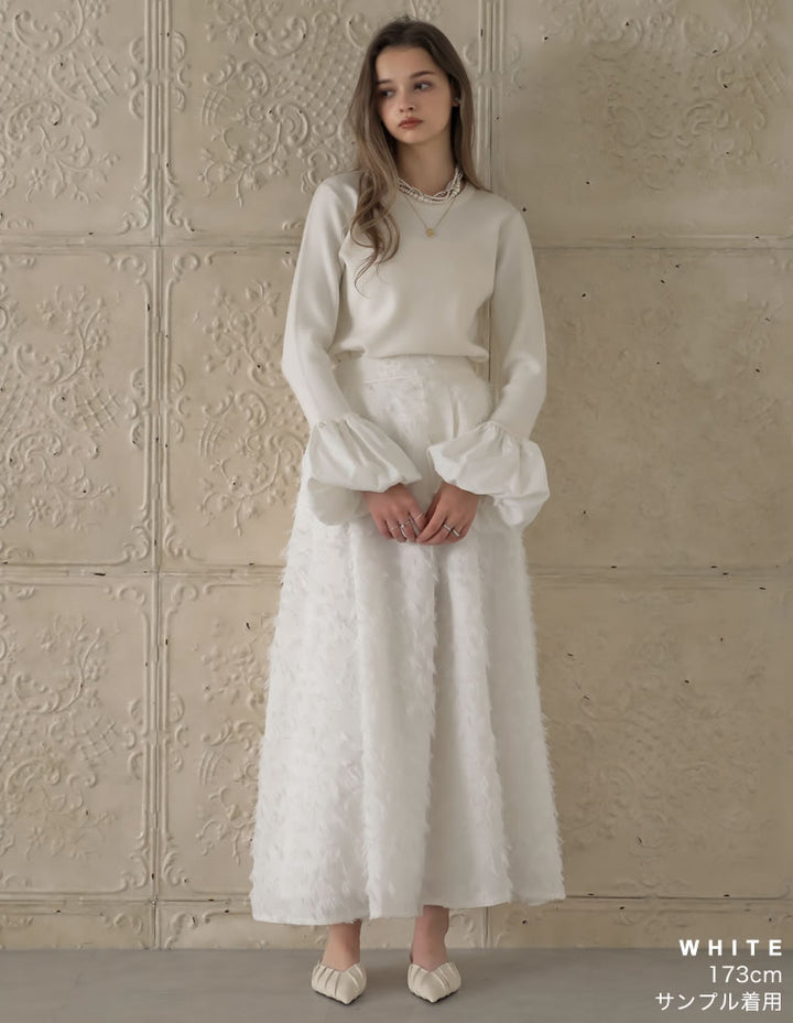 [MEISM by Re:EDIT][2025AW COLLECTION][低身長サイズ有]ジャカードフリンジロングフレアスカート スカート 人気レディースファッション通販 リエディ