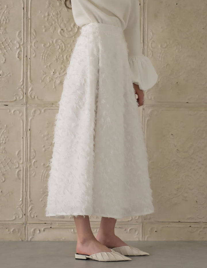 [MEISM by Re:EDIT][2025AW COLLECTION][低身長サイズ有]ジャカードフリンジロングフレアスカート スカート 人気レディースファッション通販 リエディ