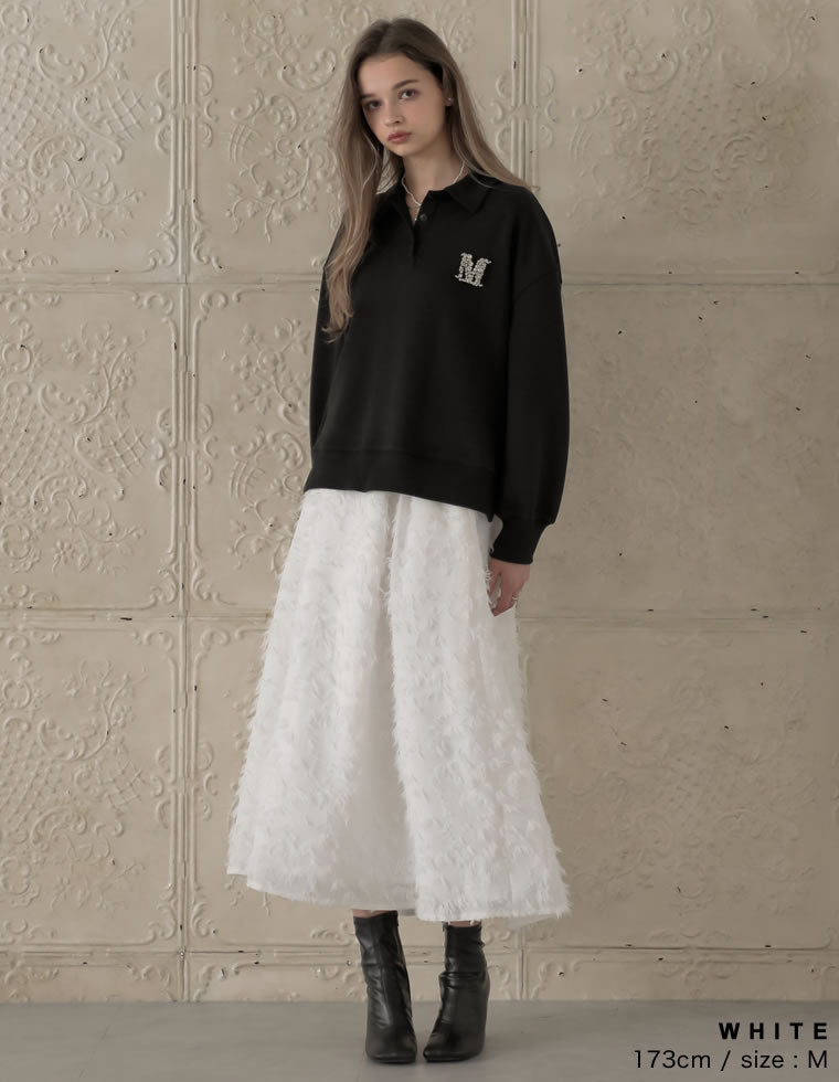 ジャカードフリンジロングフレアスカート - スカート通販 | 人気