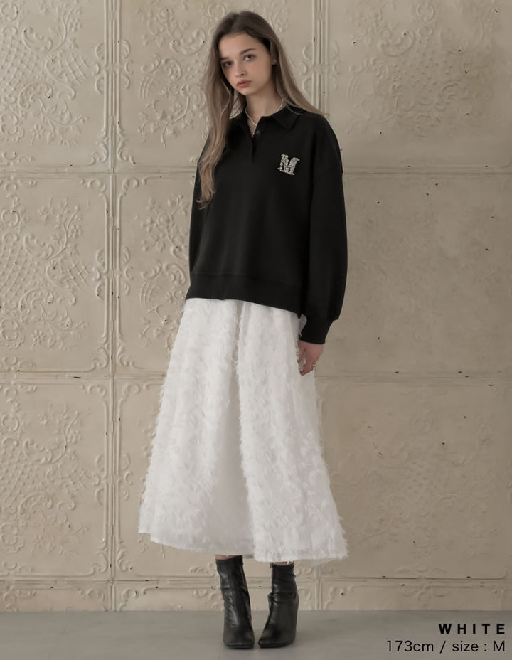 [MEISM by Re:EDIT][2025AW COLLECTION][低身長サイズ有]ジャカードフリンジロングフレアスカート スカート 人気レディースファッション通販 リエディ