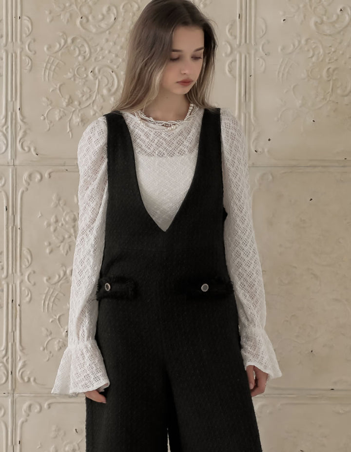 [MEISM by Re:EDIT][2025AW COLLECTION][低身長/高身長サイズ有]ツイードフレアオールインワン オールインワン 人気レディースファッション通販 リエディ