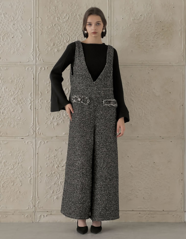 [MEISM by Re:EDIT][2025AW COLLECTION][低身長/高身長サイズ有]ツイードフレアオールインワン オールインワン 人気レディースファッション通販 リエディ
