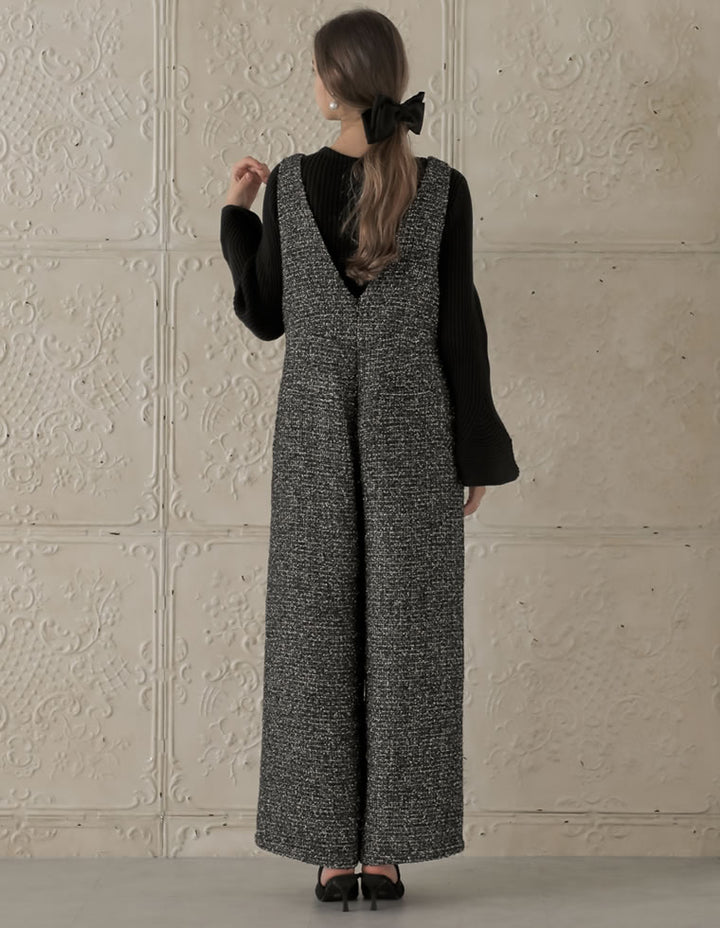 [MEISM by Re:EDIT][2025AW COLLECTION][低身長/高身長サイズ有]ツイードフレアオールインワン オールインワン 人気レディースファッション通販 リエディ