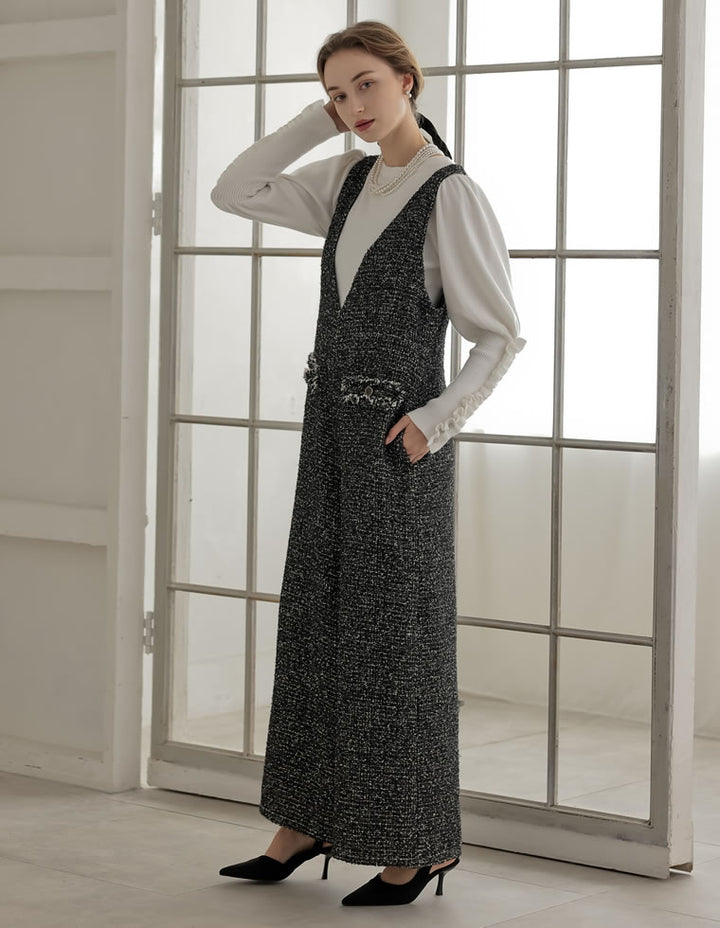 [MEISM by Re:EDIT][2025AW COLLECTION][低身長/高身長サイズ有]ツイードフレアオールインワン オールインワン 人気レディースファッション通販 リエディ