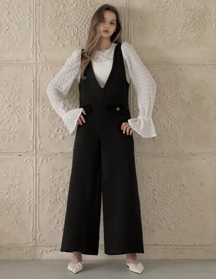 [MEISM by Re:EDIT][2025AW COLLECTION][低身長/高身長サイズ有]ツイードフレアオールインワン オールインワン 人気レディースファッション通販 リエディ