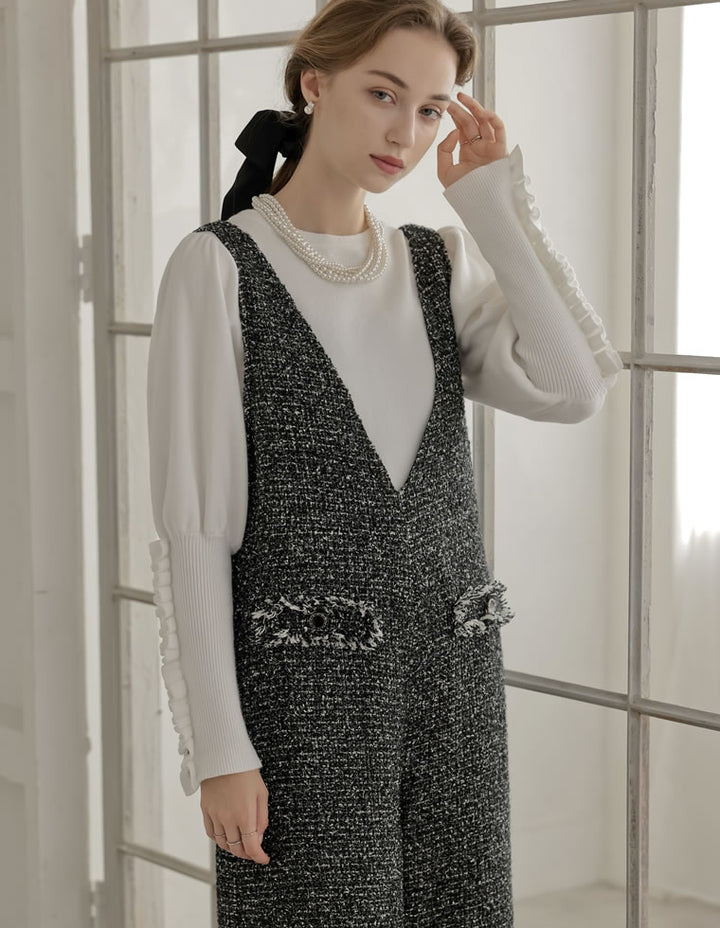 [MEISM by Re:EDIT][2025AW COLLECTION][低身長/高身長サイズ有]ツイードフレアオールインワン オールインワン 人気レディースファッション通販 リエディ