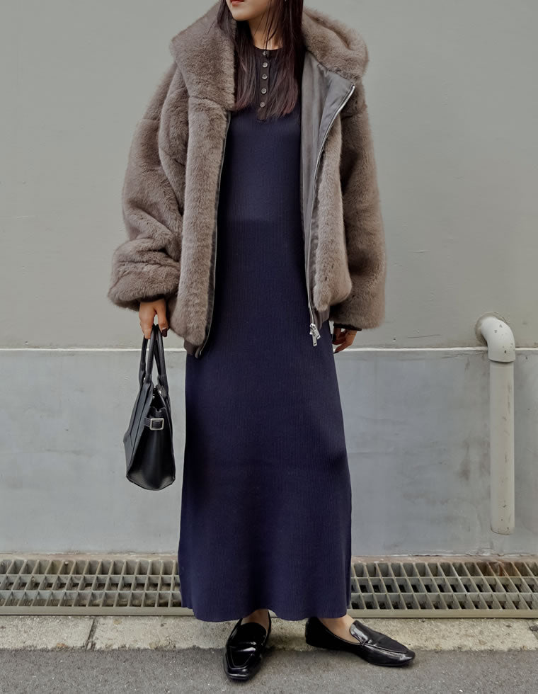 フレアスリーブリブニットワンピース - ワンピース通販 | 人気