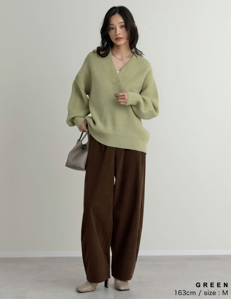 Vネックニットロンパース10%off‼ 深Vネックニットプルオーバー - トップス通販 | 人気レディース