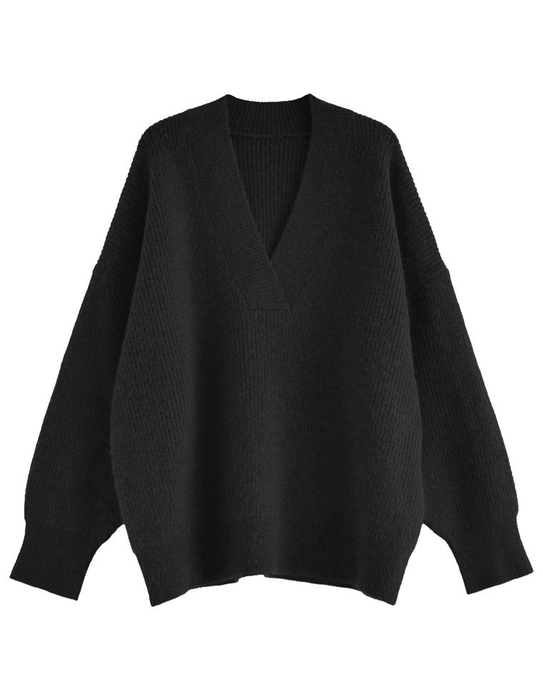 深Vネックニットプルオーバー - トップス通販 | 人気レディース