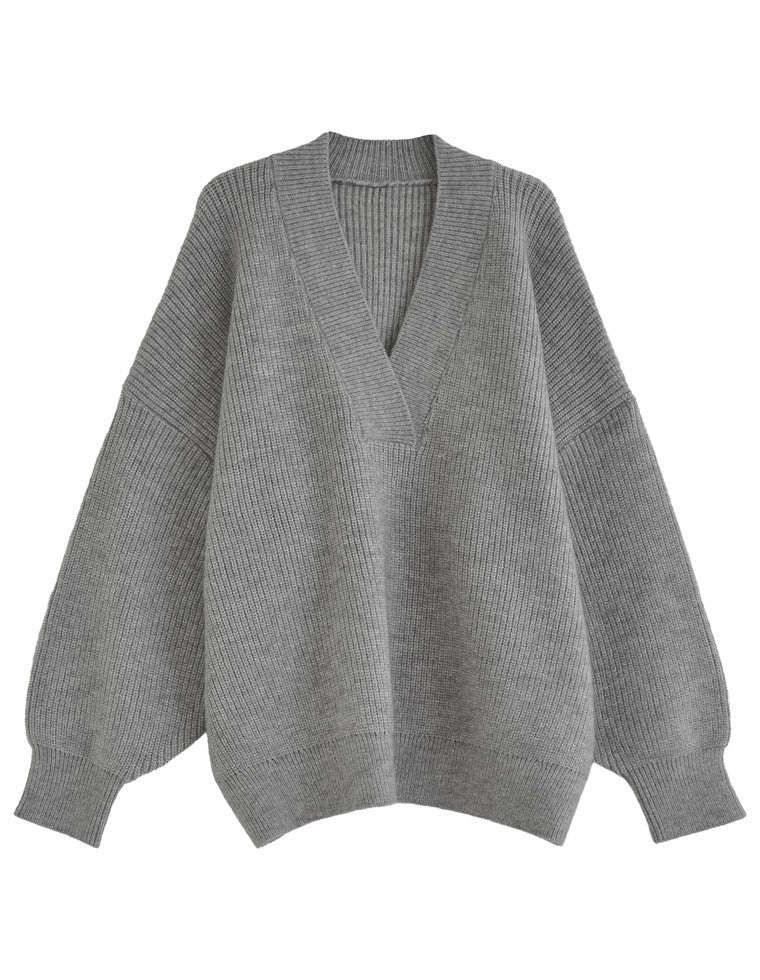 深Vネックニットプルオーバー - トップス通販 | 人気レディース