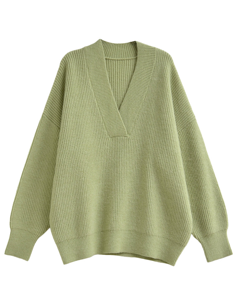Vネックニットロンパース10%off‼ 深Vネックニットプルオーバー - トップス通販 | 人気レディース