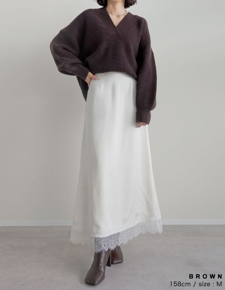 [2025AW COLLECTION][静電気防止]深Vネックニットプルオーバー トップス 人気レディースファッション通販 リエディ