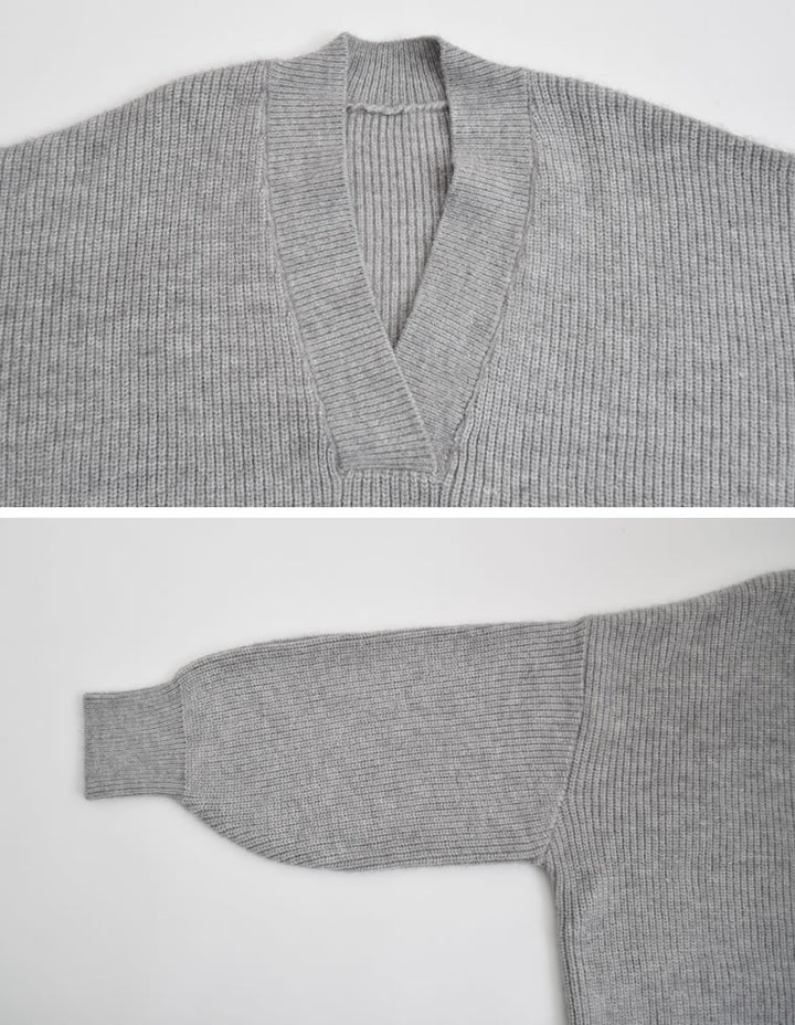 [2025AW COLLECTION][静電気防止]深Vネックニットプルオーバー トップス 人気レディースファッション通販 リエディ