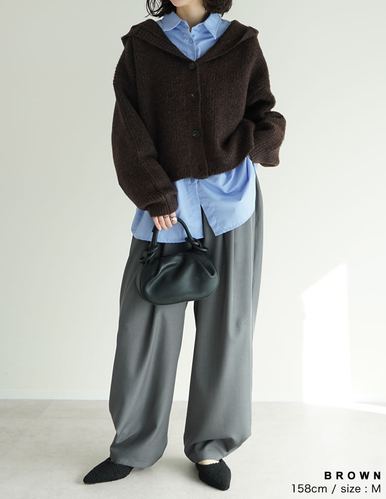 片畔編みフーディニットカーディガン - トップス通販 | 人気レディース