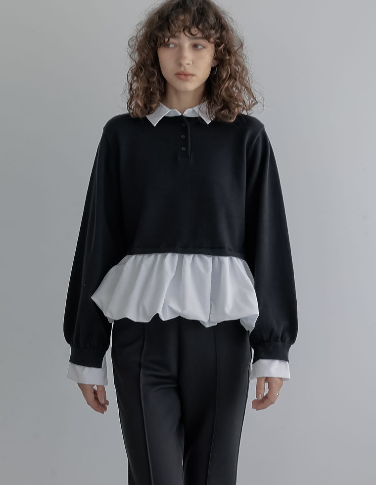 ニット×シャツレイヤード風トップス - トップス通販 | 人気レディース
