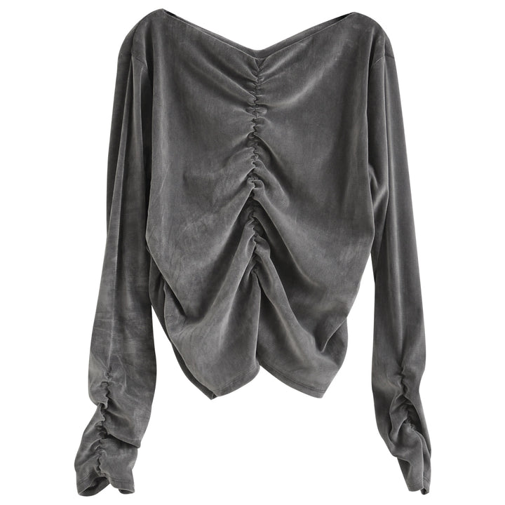 シアーフロッキーベロアギャザートップス トップス 人気レディースファッション通販 リエディ