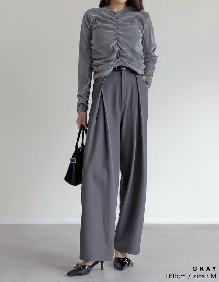 シアーフロッキーベロアギャザートップス トップス 人気レディースファッション通販 リエディ