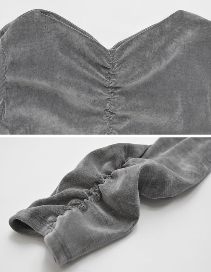 シアーフロッキーベロアギャザートップス トップス 人気レディースファッション通販 リエディ