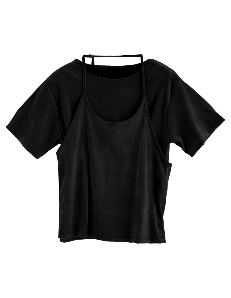 カットベロアホルターネックビスチェ×Tシャツ - トップス通販 | 人気