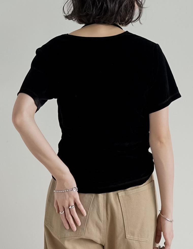 カットベロアホルターネックビスチェ×Tシャツ - トップス通販 | 人気