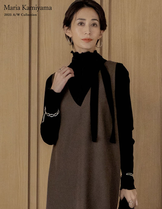 ≪20日11:59まで！期間限定ポイント10%UP対象≫[公式サイト限定先行受注][2025AW COLLECTION][2点セット]シアーフロッキーベロアスカーフ付きハイネックトップス[mb] トップス 人気レディースファッション通販 リエディ