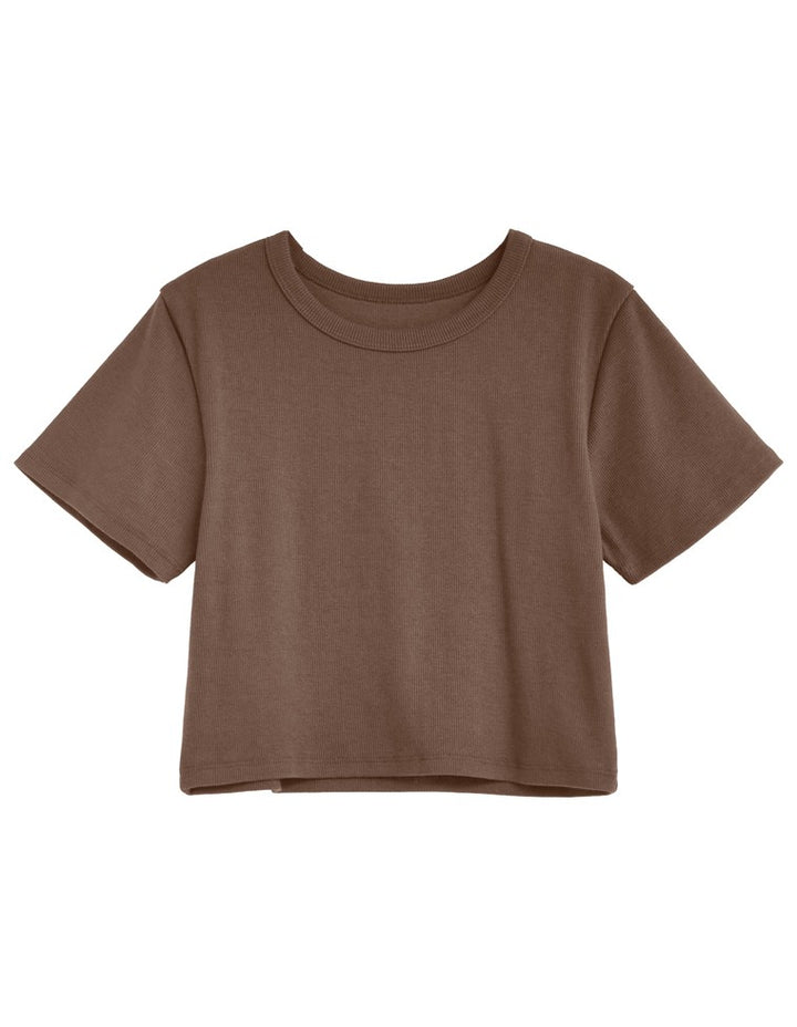 テレコリブクロップド半袖Ｔシャツ トップス 人気レディースファッション通販 リエディ