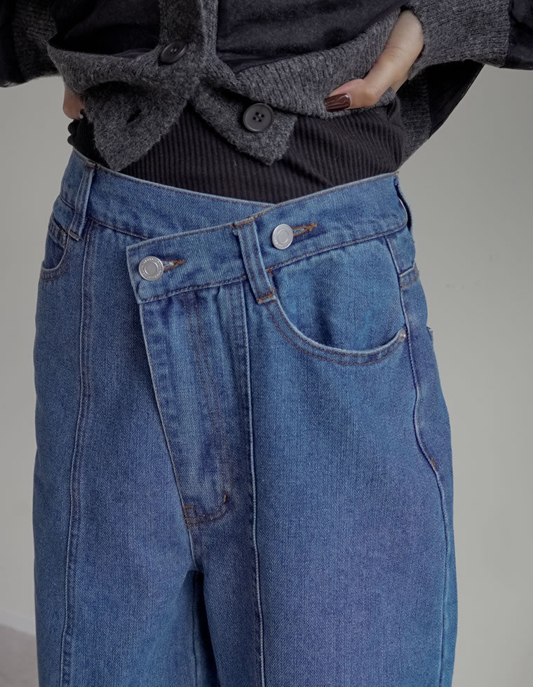 ウエストアシンメトリーデニムパンツ - パンツ通販 | 人気レディース