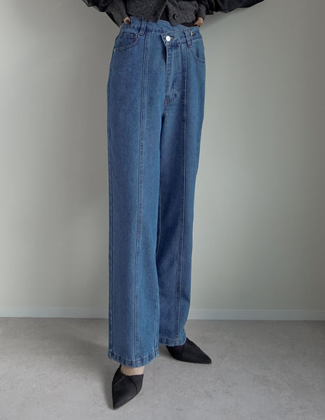 ウエストアシンメトリーデニムパンツ - パンツ通販 | 人気レディース