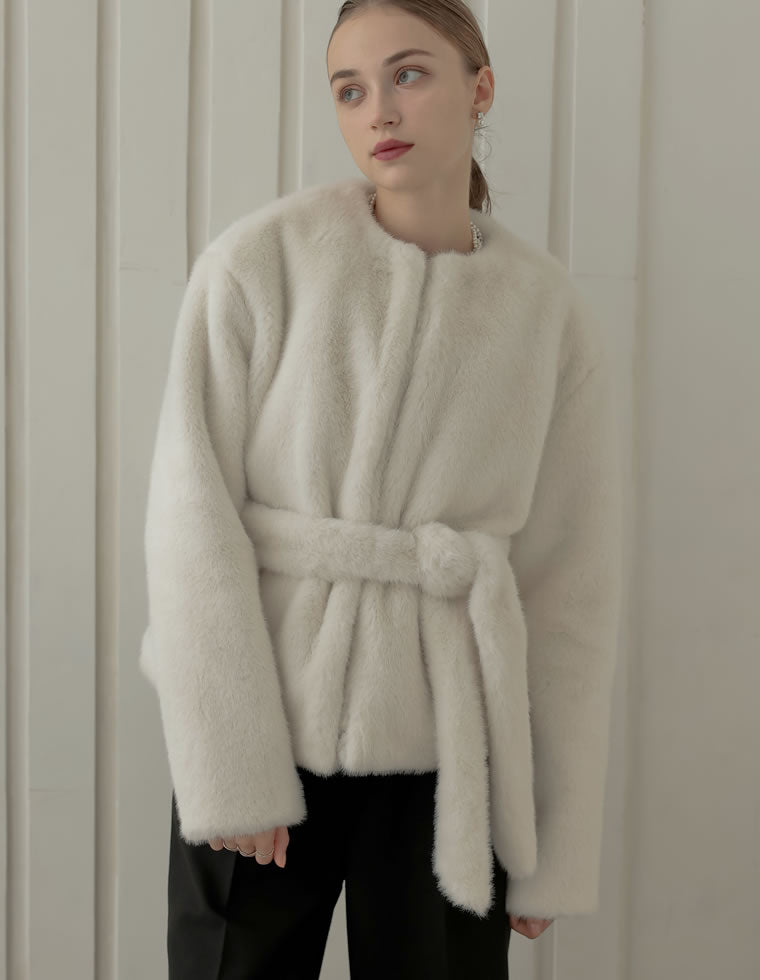 フォーファーノーカラーミドルコート - ジャケット/アウター通販