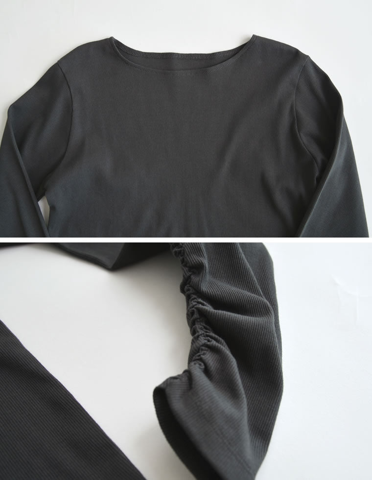 選べるネック袖ギャザー長袖トップス - トップス通販 | 人気レディース