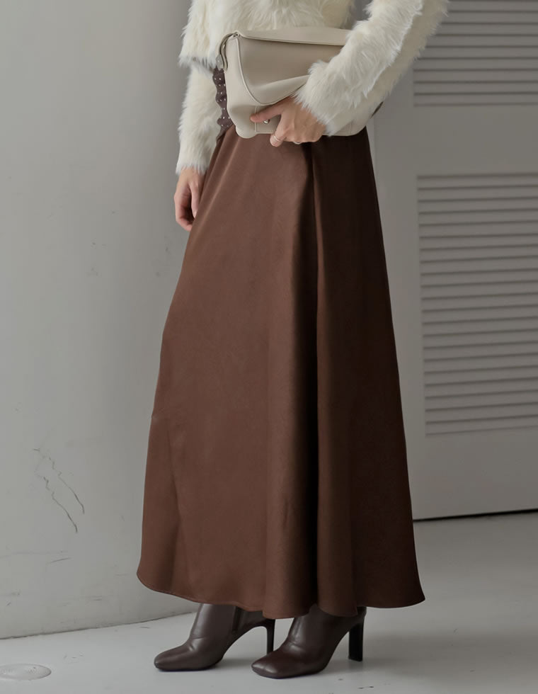 シワ加工サテン切り替えナロースカート - スカート通販 | 人気