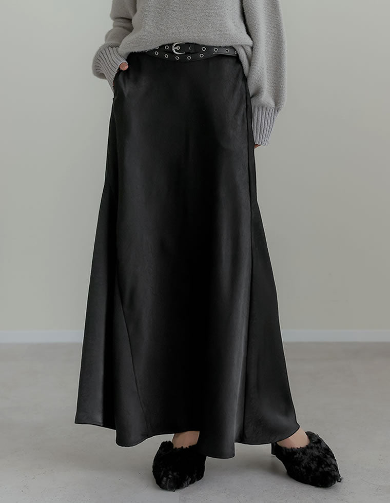 シワ加工サテン切り替えナロースカート - スカート通販 | 人気