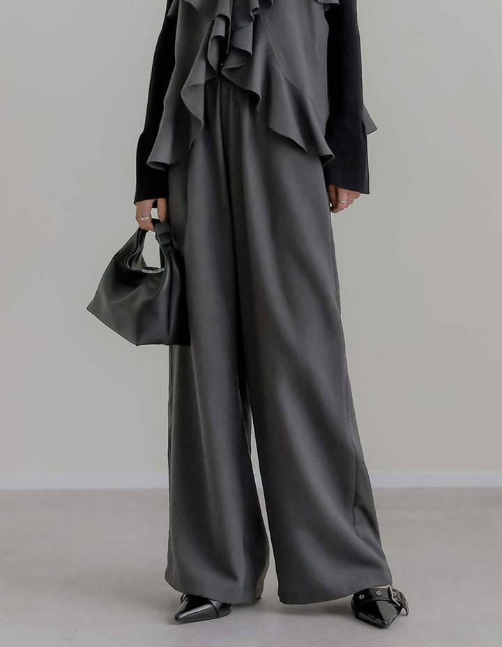 [2025 WINTER COLLECTION][アンチピリング][低身長/高身長サイズ有]ヘリンボーン微起毛ルーズパンツ パンツ 人気レディースファッション通販 リエディ