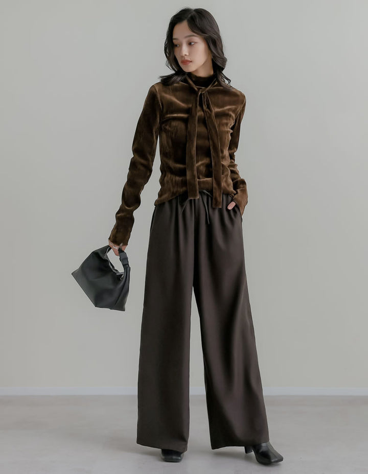 [2025 WINTER COLLECTION][アンチピリング][低身長/高身長サイズ有]ヘリンボーン微起毛ルーズパンツ パンツ 人気レディースファッション通販 リエディ