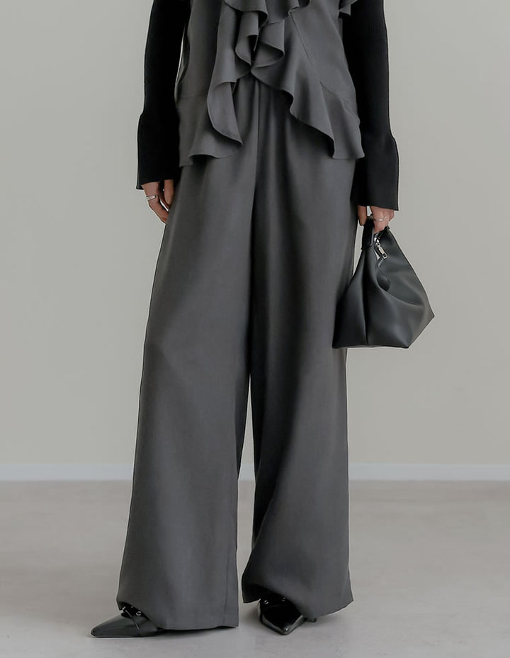 [2025 WINTER COLLECTION][アンチピリング][低身長/高身長サイズ有]ヘリンボーン微起毛ルーズパンツ パンツ 人気レディースファッション通販 リエディ