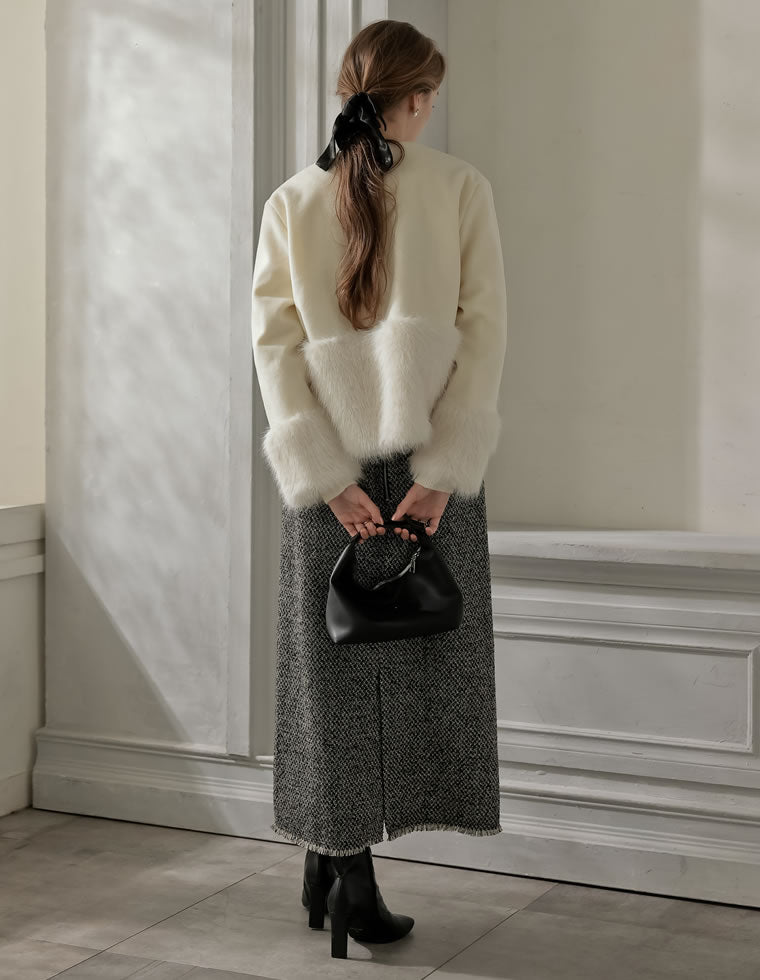 ファートリムノーカラーコート - ジャケット/アウター通販 | 人気