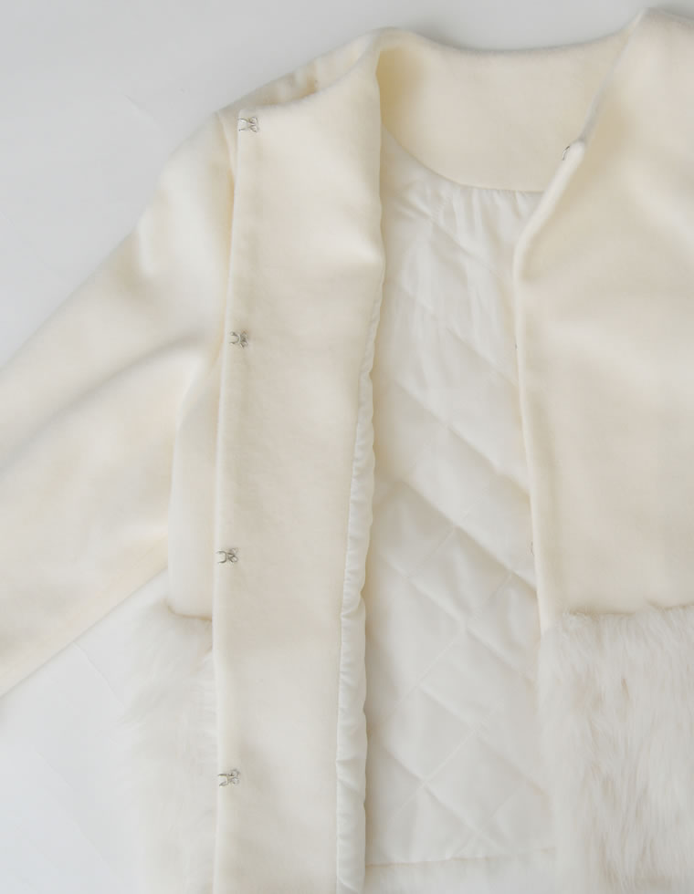 ファートリムノーカラーコート - ジャケット/アウター通販 | 人気