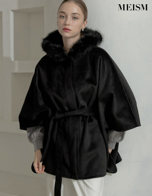 [2025-26 WINTER COLLECTION][MEISM by Re:EDIT]リバーフーディーポンチョコート