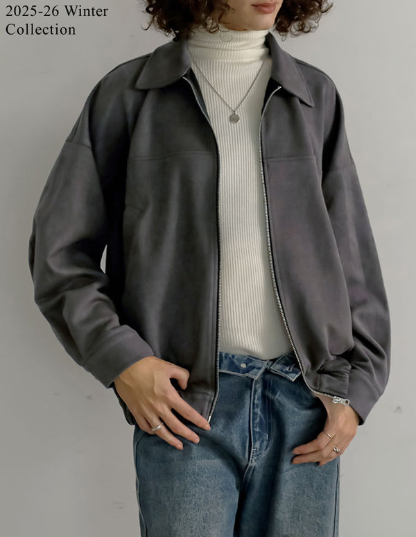 【PRE ORDER 20%OFF対象】[2025 WINTER PRE ORDER]フェイクスウェードジップブルゾン