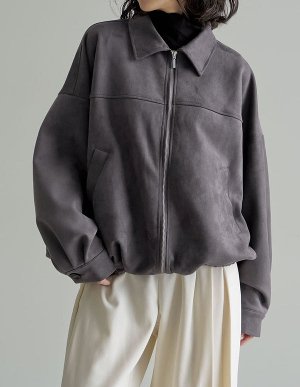 [2025 WINTER COLLECTION]フェイクスウェードジップブルゾン