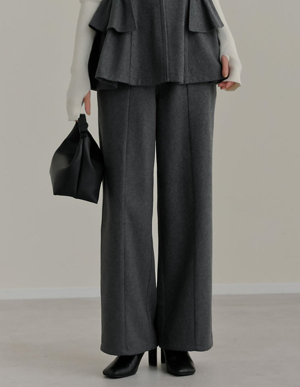 【公式サイト先行発売】ウールライクピンタックストレートパンツ
