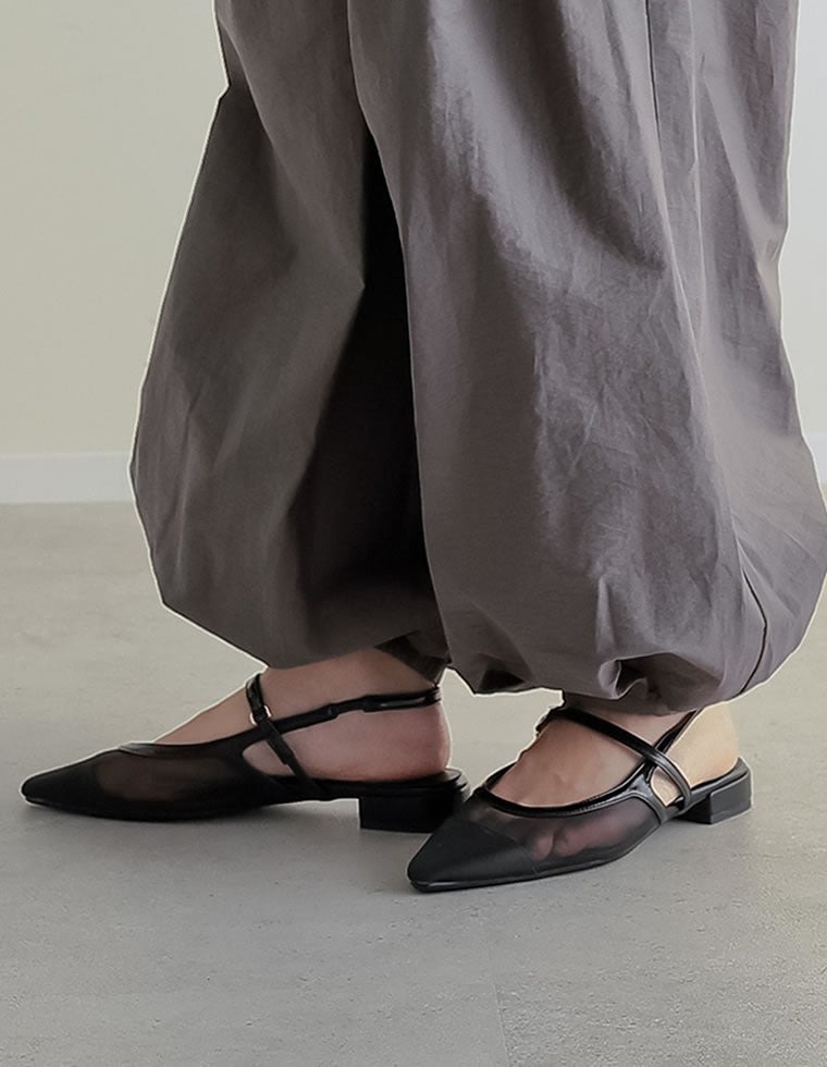 美品✨️AMERI【S】シアーサンダル　メッシュ　ポインテッドトゥ　ミュール シアーメッシュポインテッドサンダル - シューズ通販 | 人気レディース
