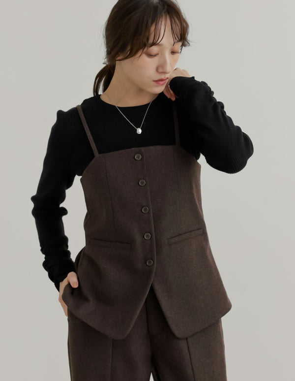 【公式サイト先行発売】ウールライクフロントボタンキャミビスチェ