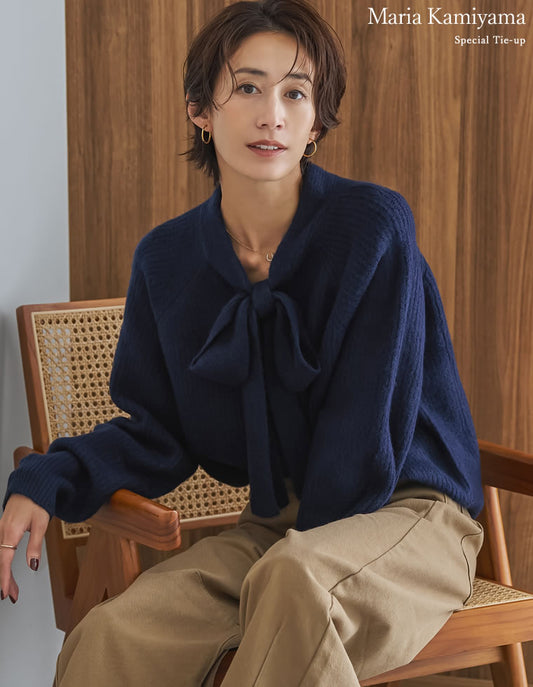 【TIME SALE 15%OFF】[新色追加]ネックリボンニットトップス トップス 人気レディースファッション通販 リエディ
