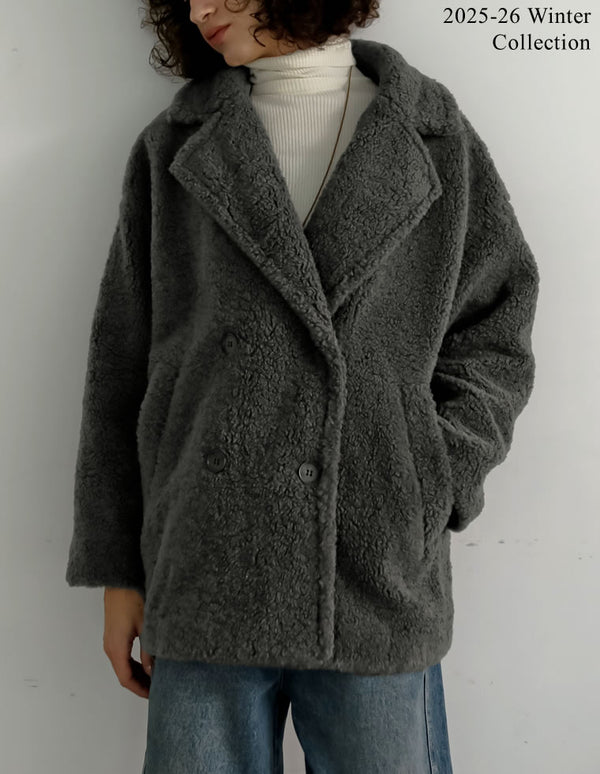 [2025 WINTER PRE ORDER]オーバーサイズボアダブルミドルチェスターコート