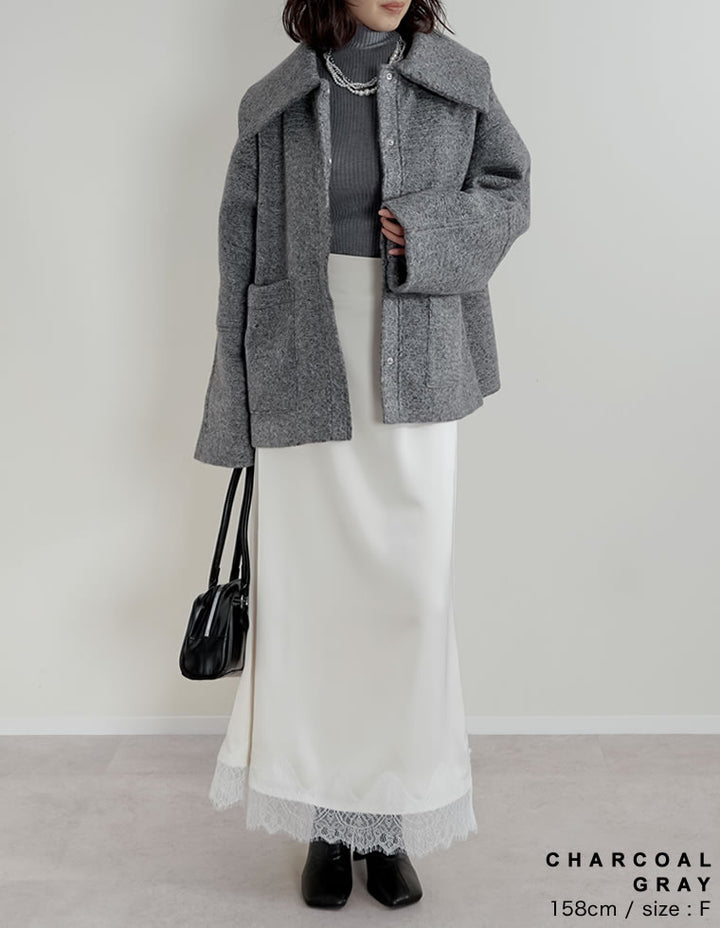 カールシャギーケープミドルコート ジャケット/アウター 人気レディースファッション通販 リエディ