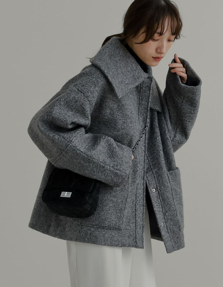 カールシャギーケープミドルコート ジャケット/アウター 人気レディースファッション通販 リエディ