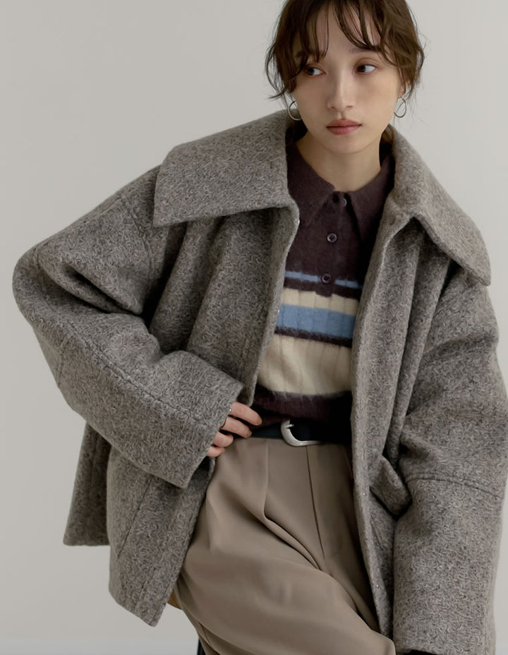 カールシャギーケープミドルコート ジャケット/アウター 人気レディースファッション通販 リエディ