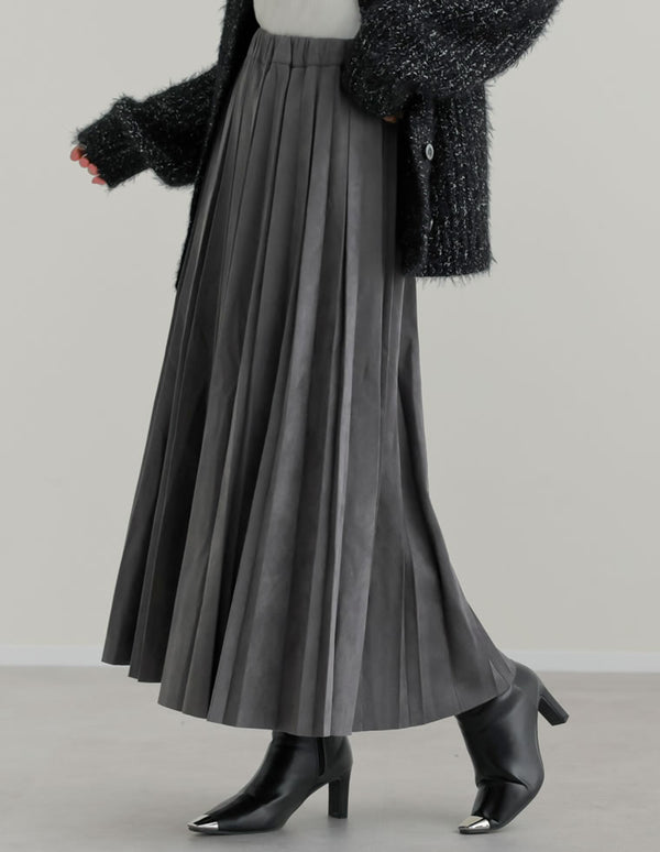 フェイクスウェードプリーツスカート